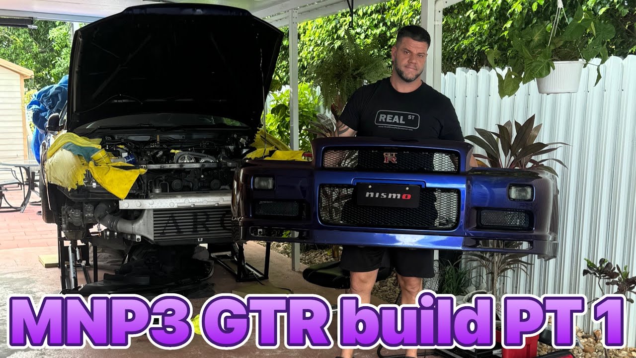 Nissan R34 GTR MNP3 Build Pt1 (Bumper,Side skirts and Valve covers removal)