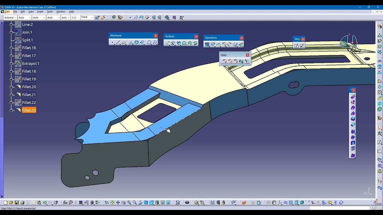 Catia 필렛 방법론(Fillet Method) ::: 29강 Catia Fillet Method Case 27