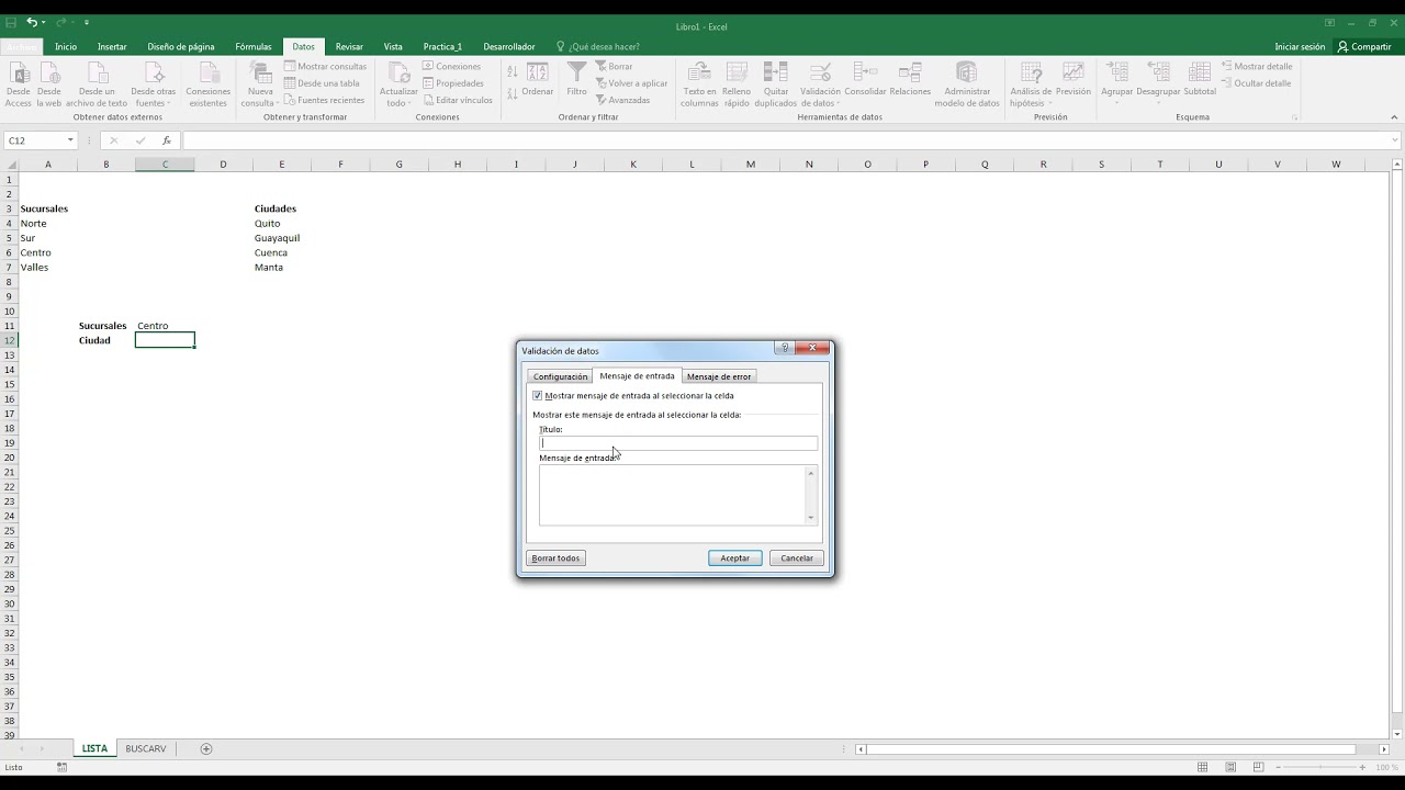 Validación de Datos en Excel