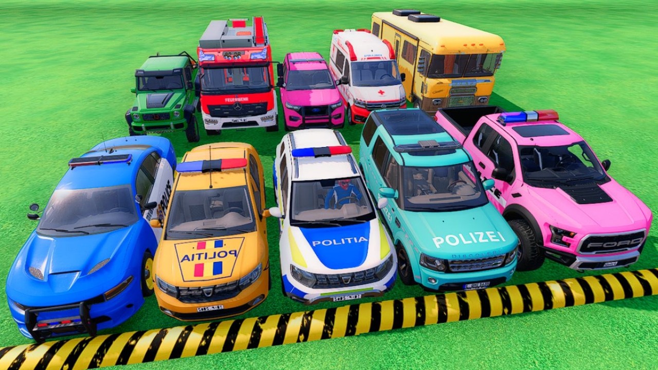 TRANSPORTING DACIA POLICE CARS, FIRE DEPARTMENT, AMBULANCE VEHICLE WITH TRUCKS ! FS22 #52