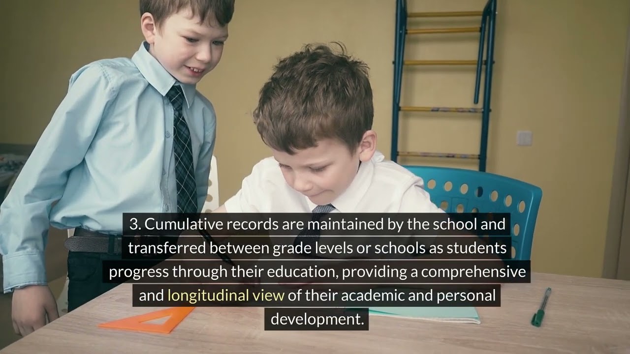 Maintenance of school-record--progress report, cumulative record, case histories;
