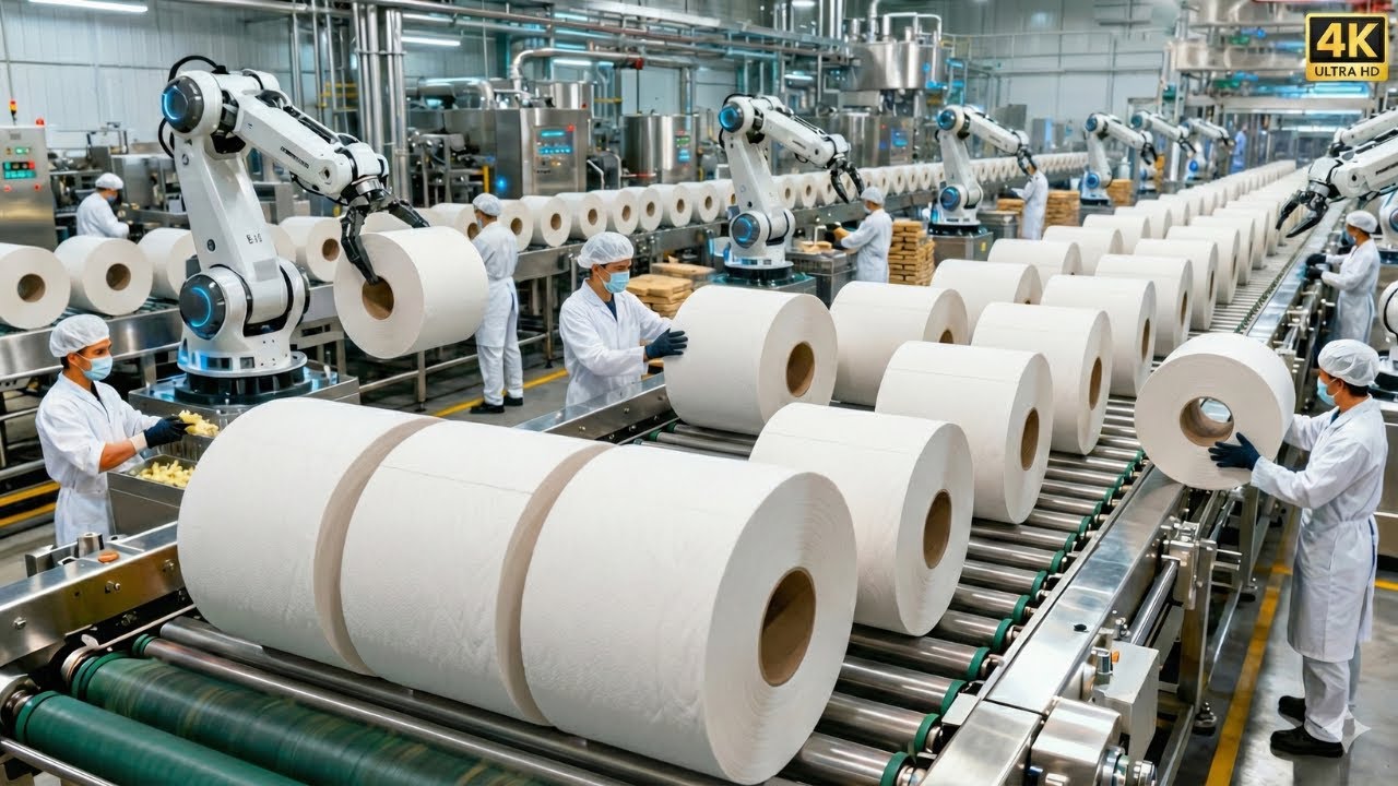 Modern Toilet Paper Production: Inside a High-Tech Manufacturing Factory