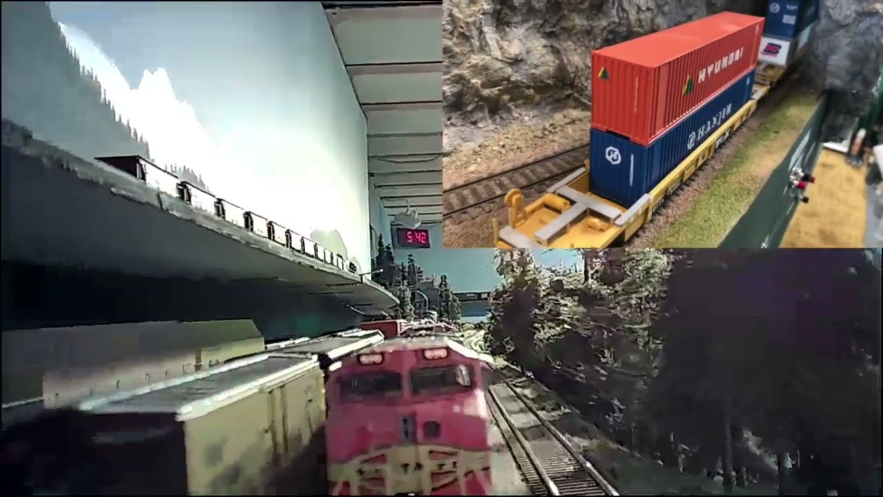 Part 40 - Burr's complete HO layout tour from a modern BNSF double-stack train cam