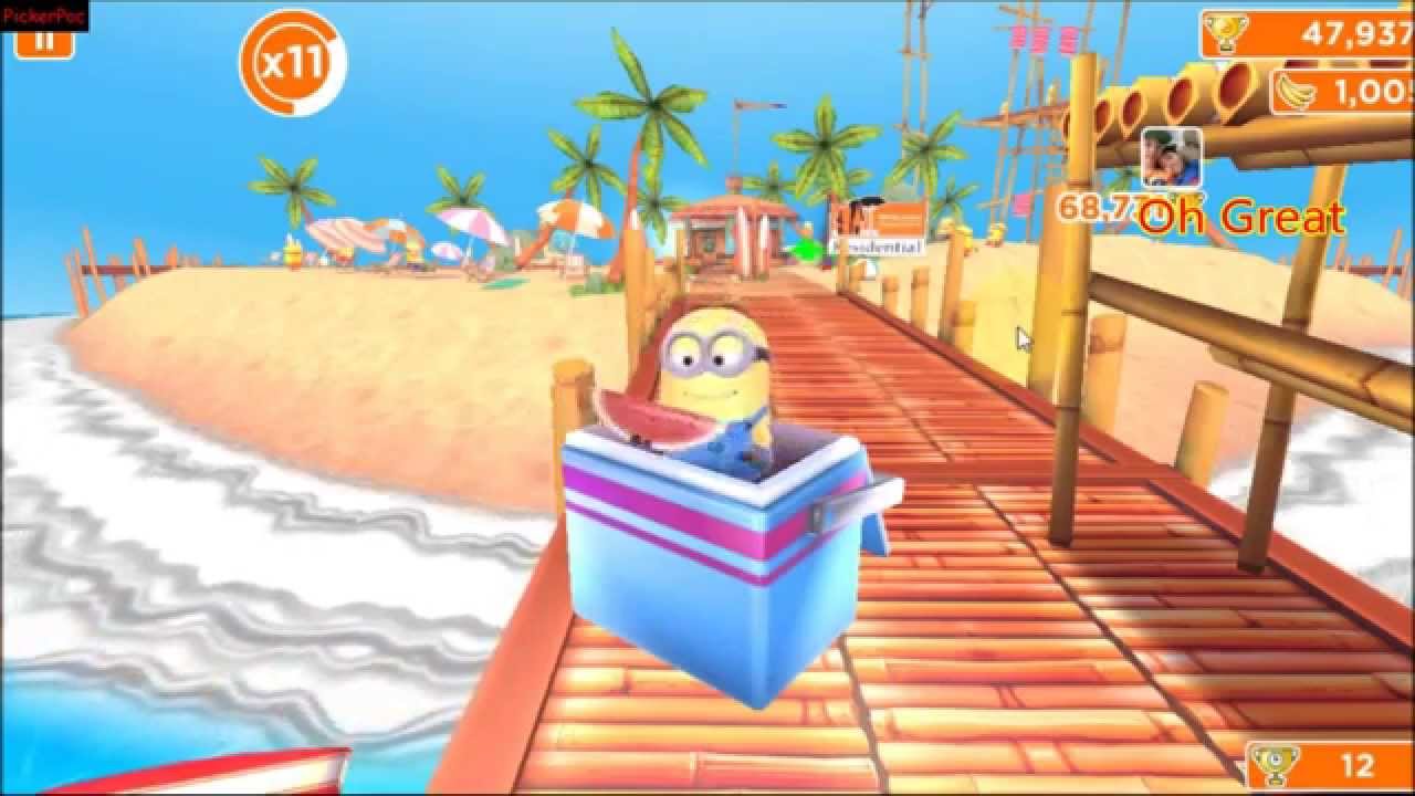 Full HD - MINION RUSH - Beach Theme Gameplay On Windows 8
