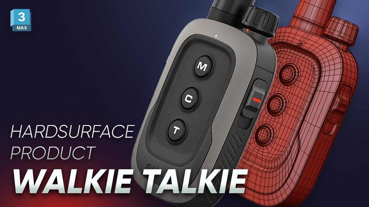 3D Product Handheld Walkie Talkie modeling step by step - 3ds max