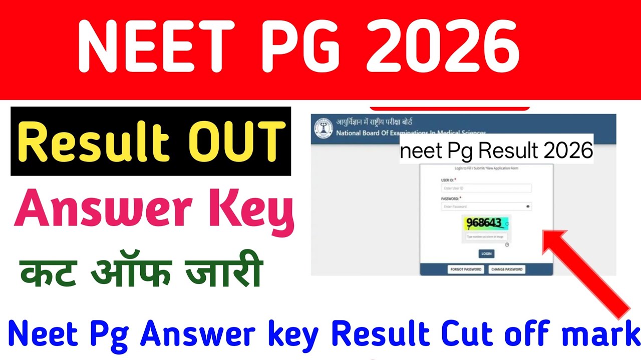 NEET PG Result 2026 Date | neet Pg Answer Key| Neet Pg Answer Key Result cut off marks Out #neetpg 