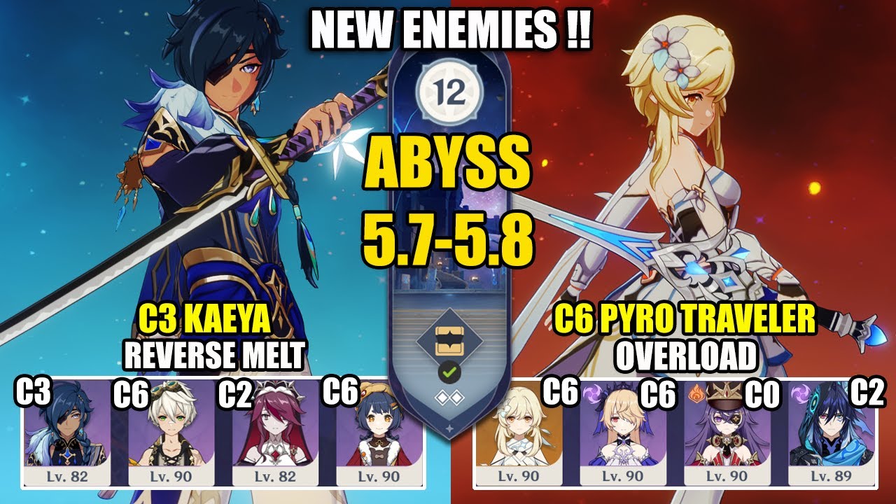 【Genshin Impact Бездна 5.7-5.8】C3 Кэйя Melt + C6 Пиро Путешественник Overload - F2P｜原神 Spiral Abyss