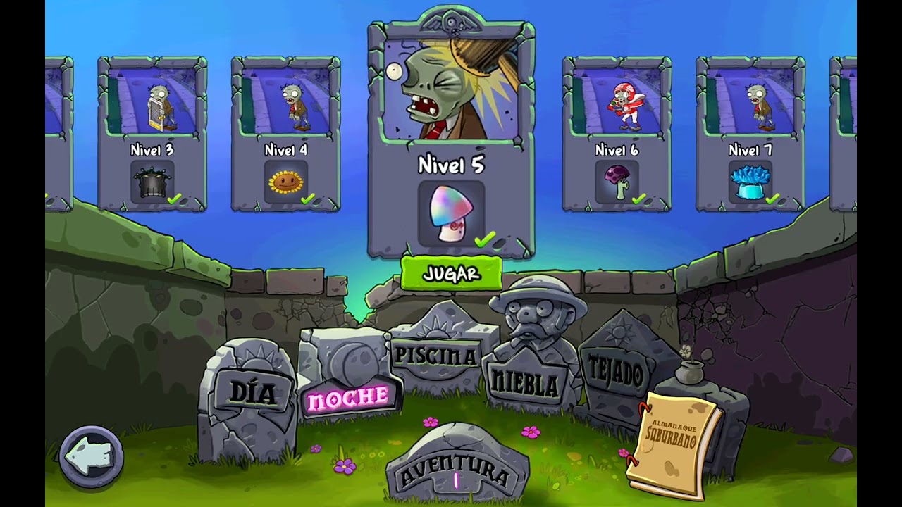 Jugando plantas versus Zombies I mini juegos 