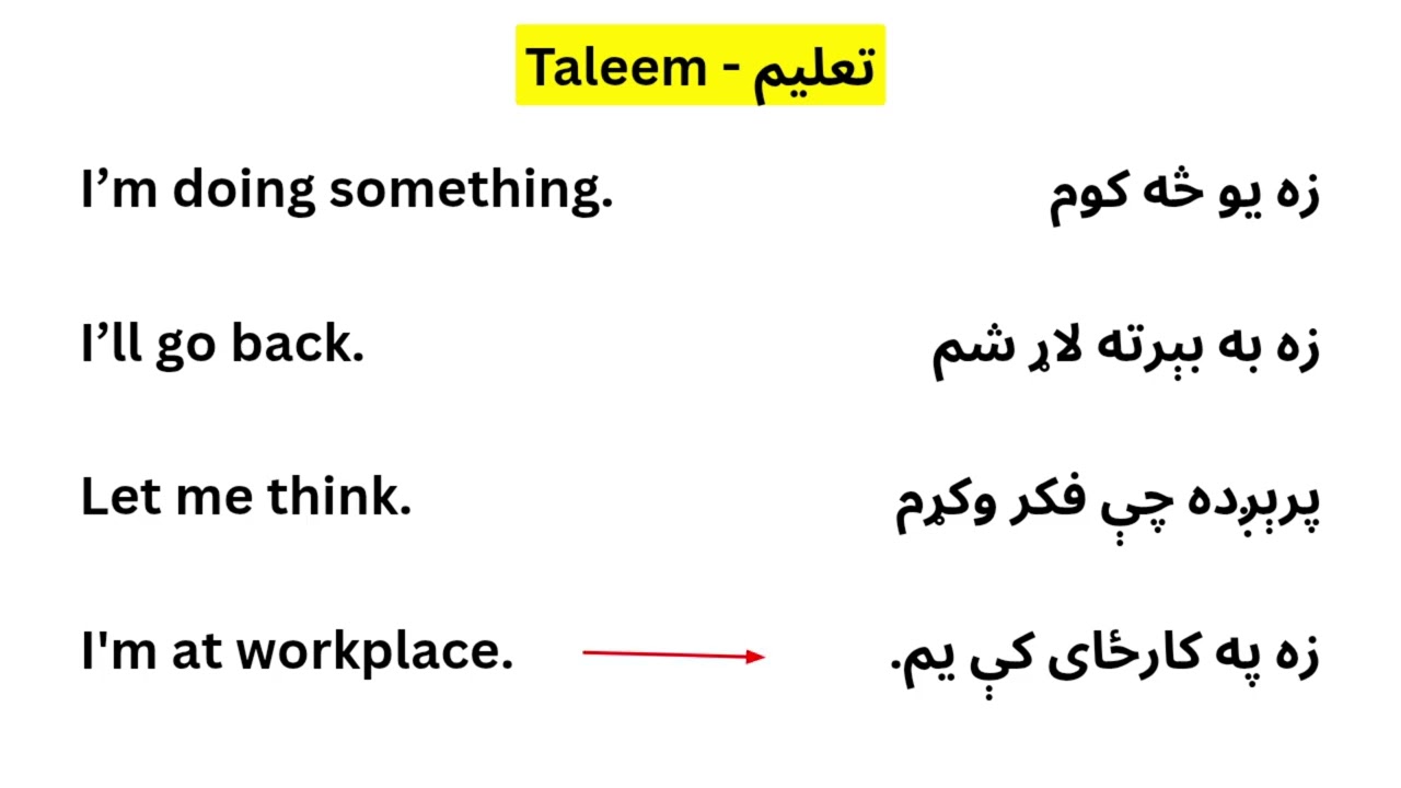 Basic English in pashto - بیګنر انګلیسي او پښتو - #pashto انګلیسي زده کړه 
