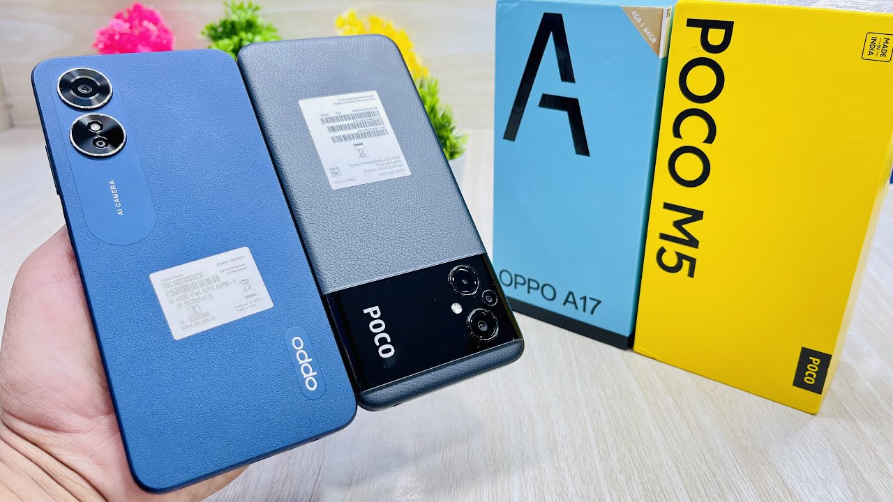 Oppo A17 🆚 Poco M5 ⚡ Unboxing || Comparison || Setting || Design || Camera || Price ?