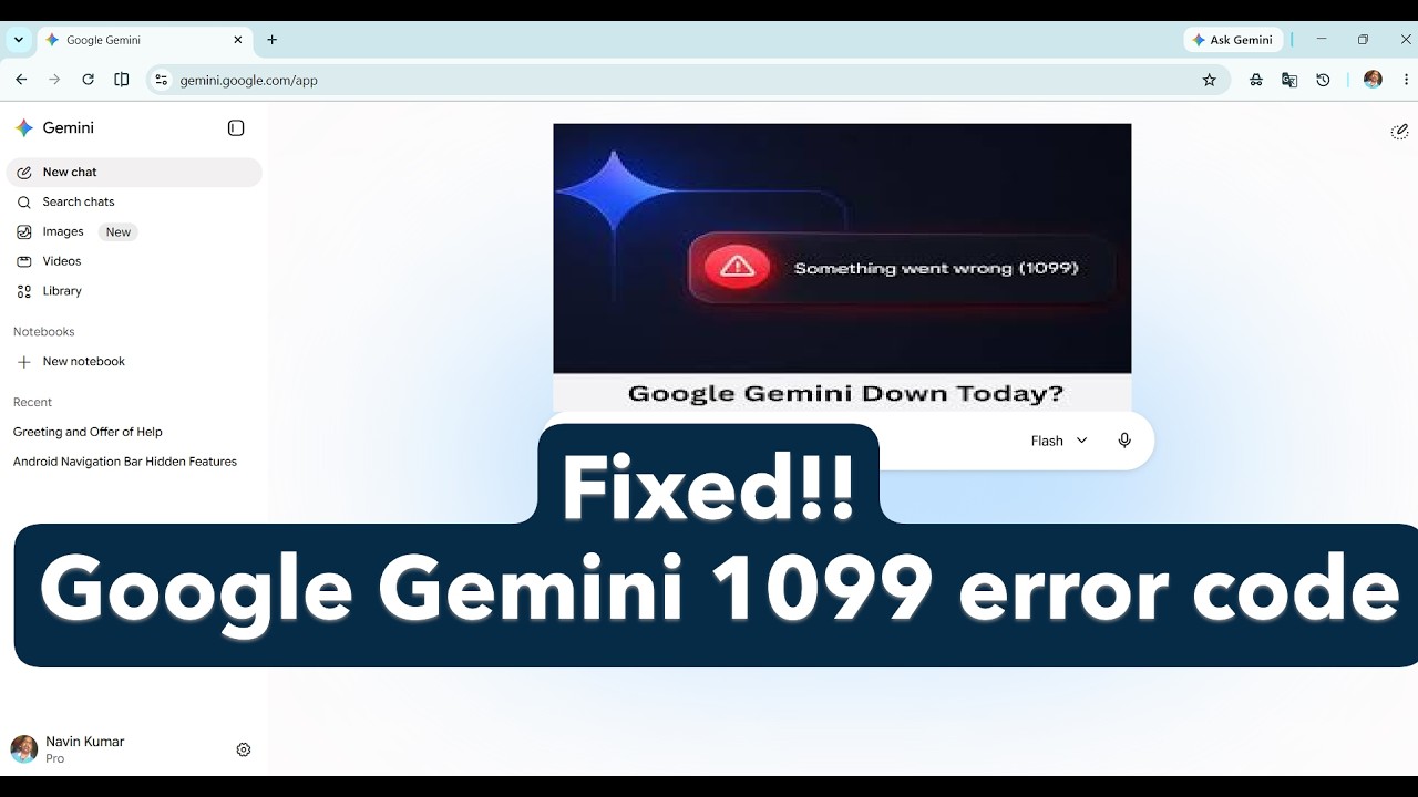How to fix Google Gemini 1099 error code