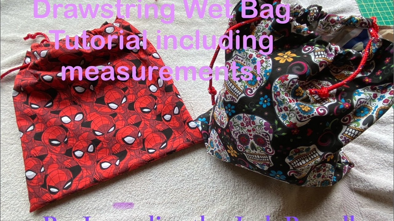 How to make a lined drawstring wet bag | Complete sewing tutorial with measurements | How to sew