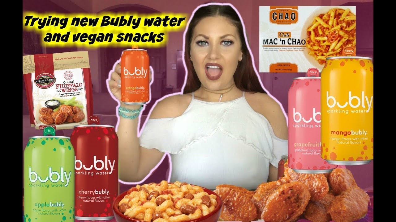 *TRIGGER*WARNING*BURPING* TRYING NEW BUBLY WATER AND FIELD ROAST PRODUCTS MUKBANG