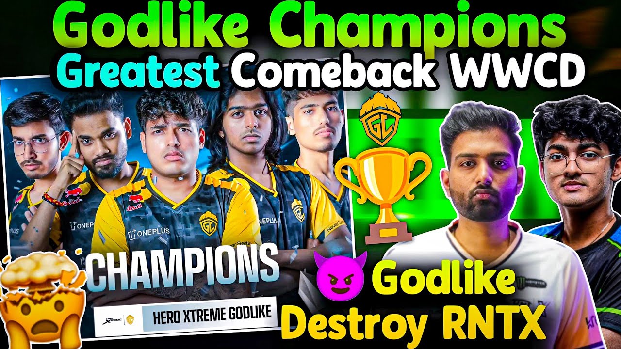 🇮🇳GodLike Champions🏆 Greatest Comeback🔥📈 Destroy RNTX😤 Manya Insane 1v4🥵
