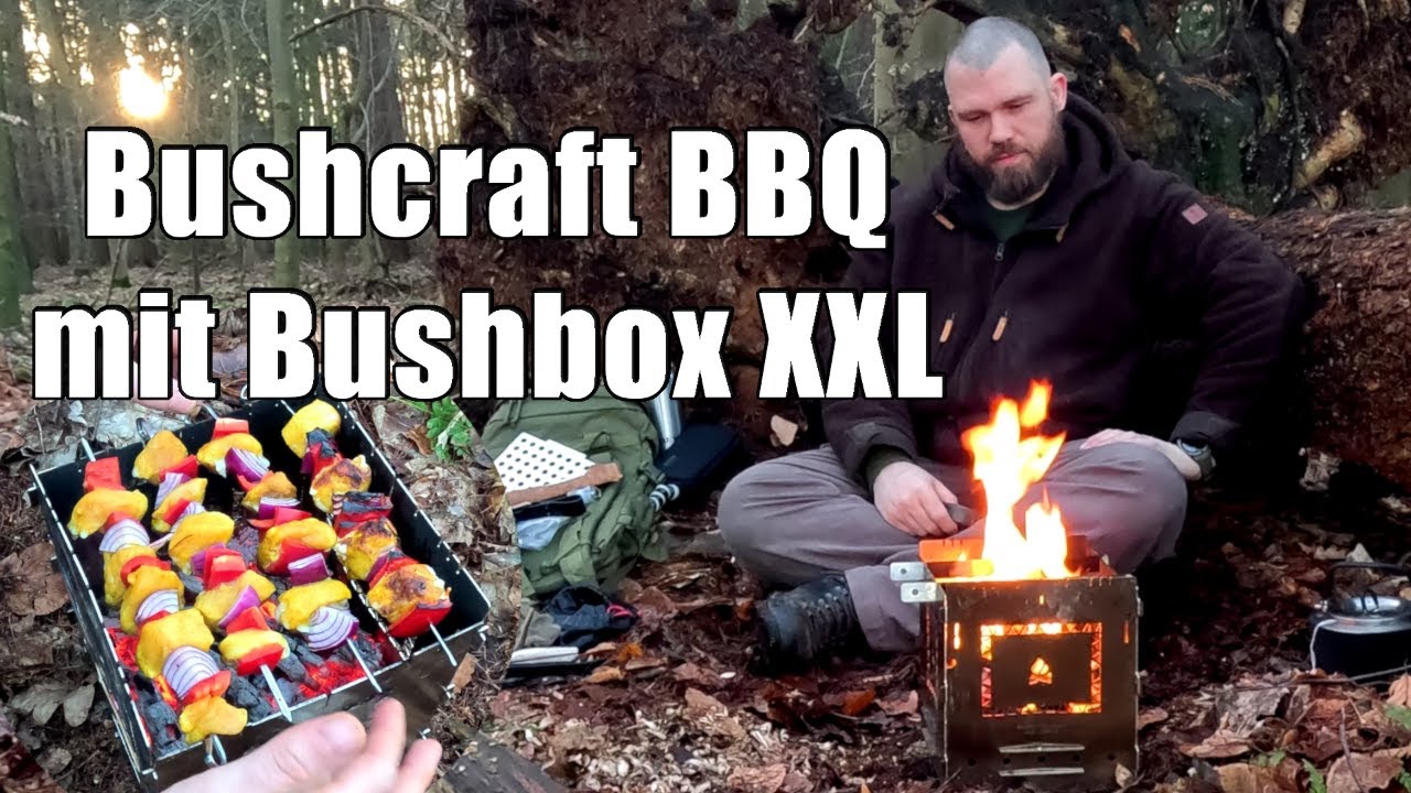 Bushcraft BBQ — Grillen mit Hobo Kocher - Curry Huhn Spieße auf Bushbox XXL 