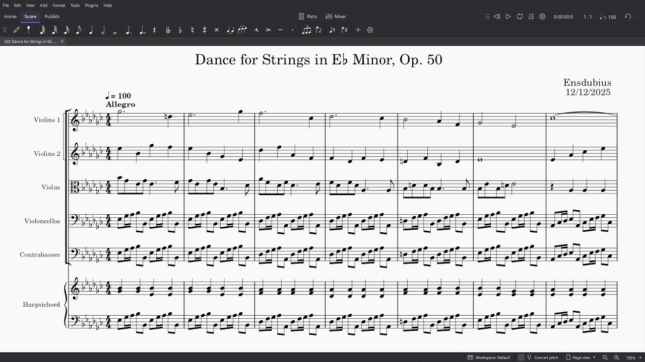 Dance for Strings in E♭ Minor, Op. 50