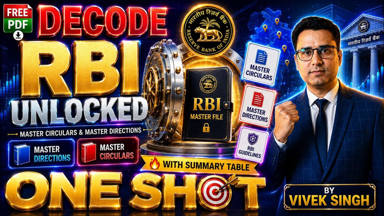 🔥 DECODE RBI UNLOCKED | Complete RBI Master Circulars & Master Directions | ONE SHOT Revision