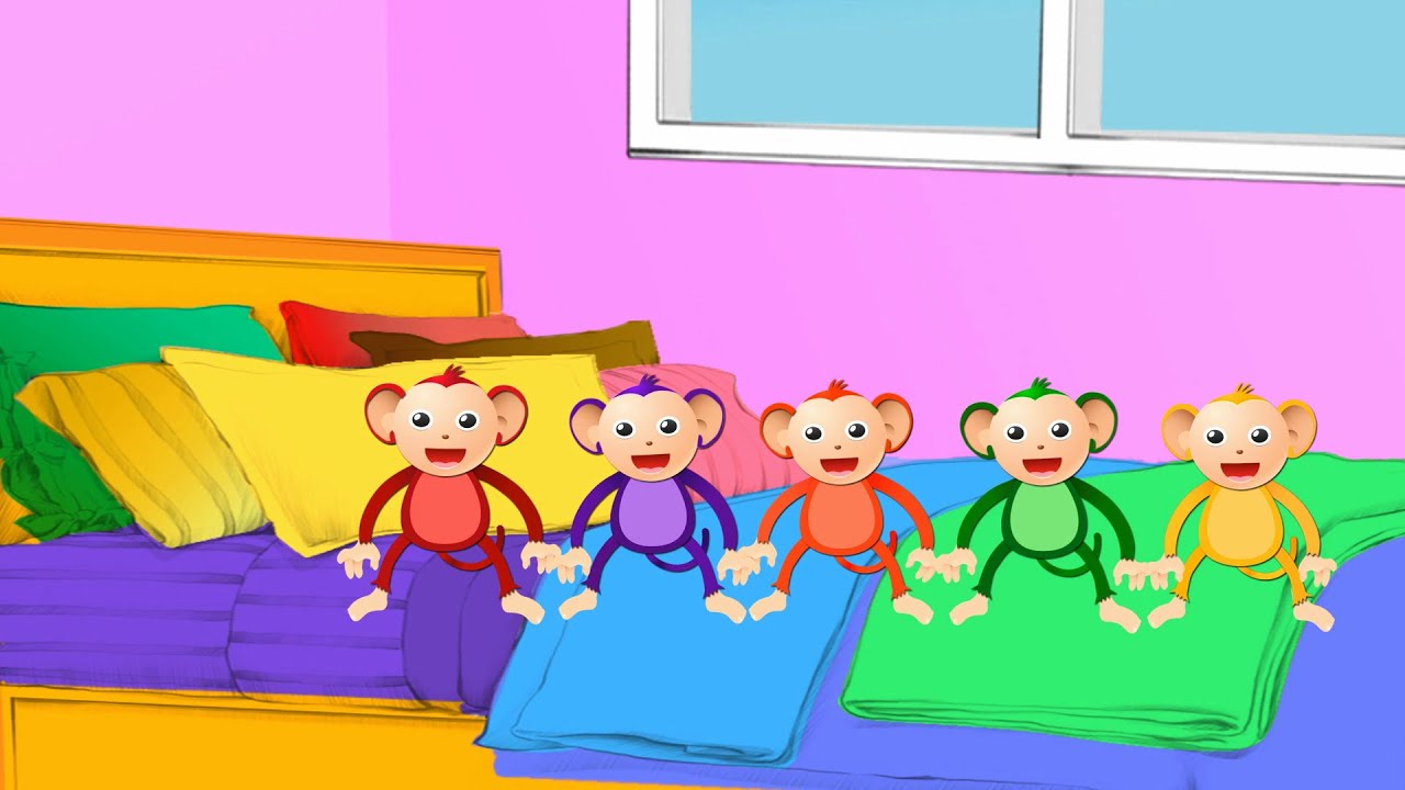 Cinq petits singes | comptines | Five Little Monkeys