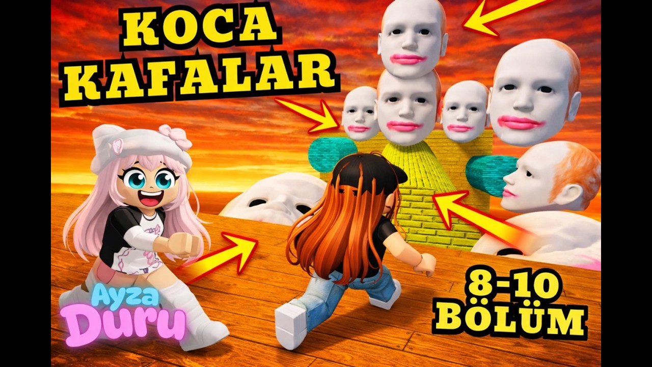 ABLAMLA KOCA KAFALARDAN KAÇIYORUZ (8-10. Bölüm) 🎀AYZA DURU🎀 ROBLOX ESCAPE RUNNİNG HEAD (stages 8-10)