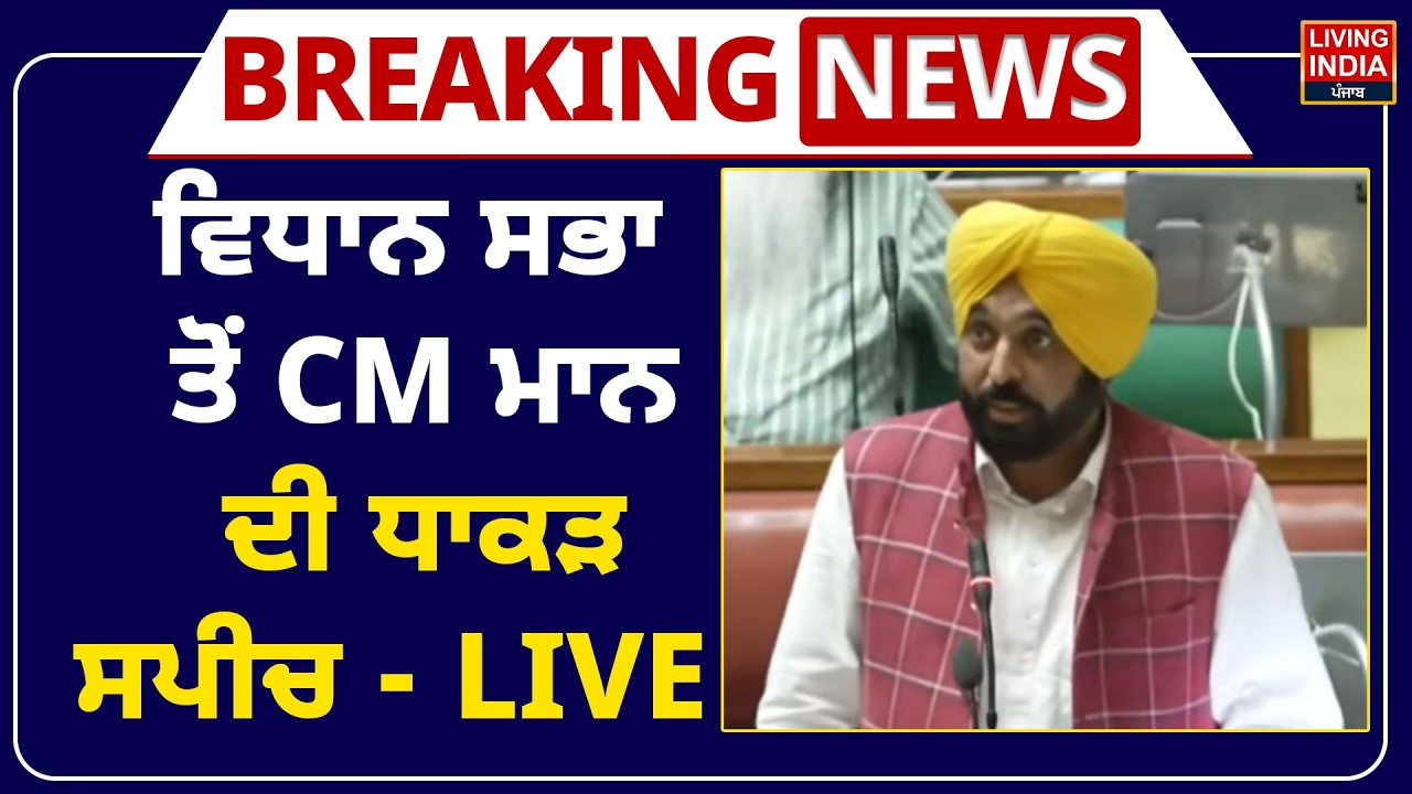 Vidhan Sabha ਤੋਂ CM Bhagwant Mann ਦੀ ਧਾਕੜ ਸਪੀਚ - LIVE | Punjab Vidhan Sabha Session