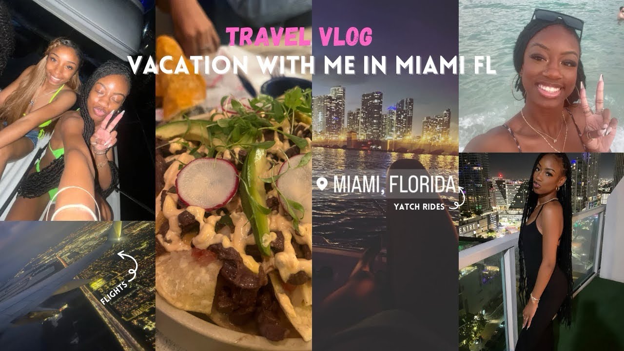 TRAVEL VLOG: vacation with me in MIAMI FLORIDA 🏝️➶| yatch rides, shopping, first plane ride!