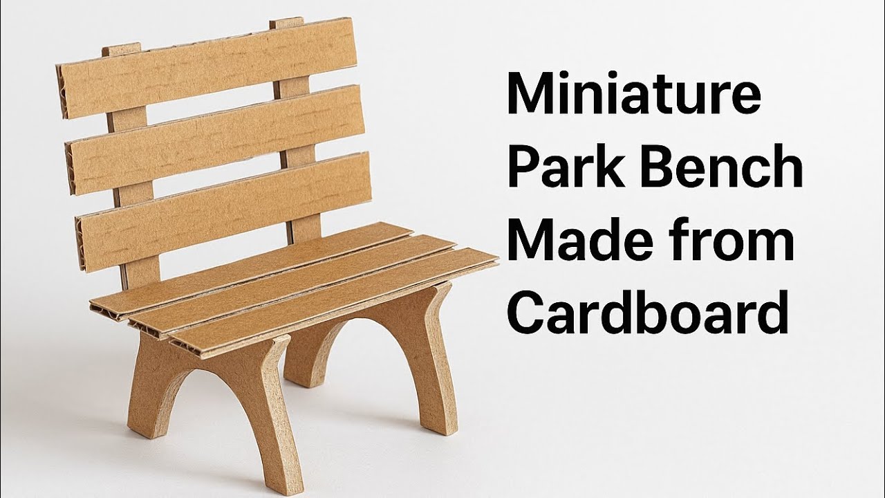 Miniature Park Bench Made from Cardboard &ndash; Creative DIY Craft #5minutescreative #diy #craftideas