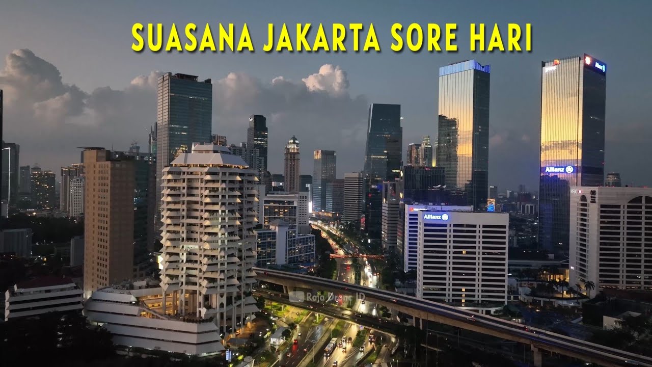 Suasana Jakarta Dari Udara Sore Hari 2022 | Drone View Jakarta Capital City Of Indonesia
