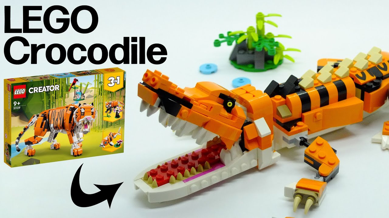LEGO ワニの作り方  CREATOR 31129 野生のトラ 組替え MOC Tutorial 