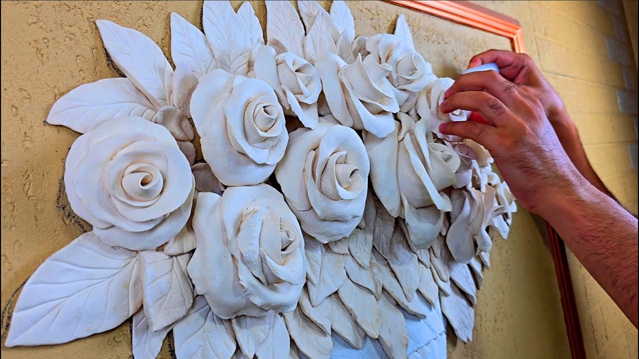 I Tried Making 3D Clay Floral Wall Art | DIY Home Decor