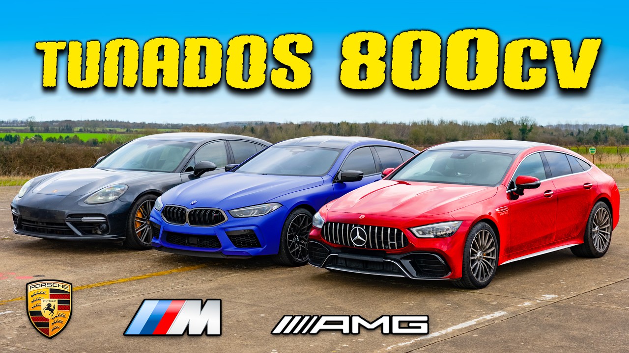 BMW M8 vs Panamera vs GT de 4 portas: CORRIDA DE ARRANCADA DE 800cv