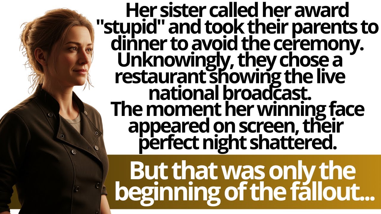 My Sister Called My Award "Stupid," Took Our Parents to Dinner. The TV Screened My Revenge. DR120