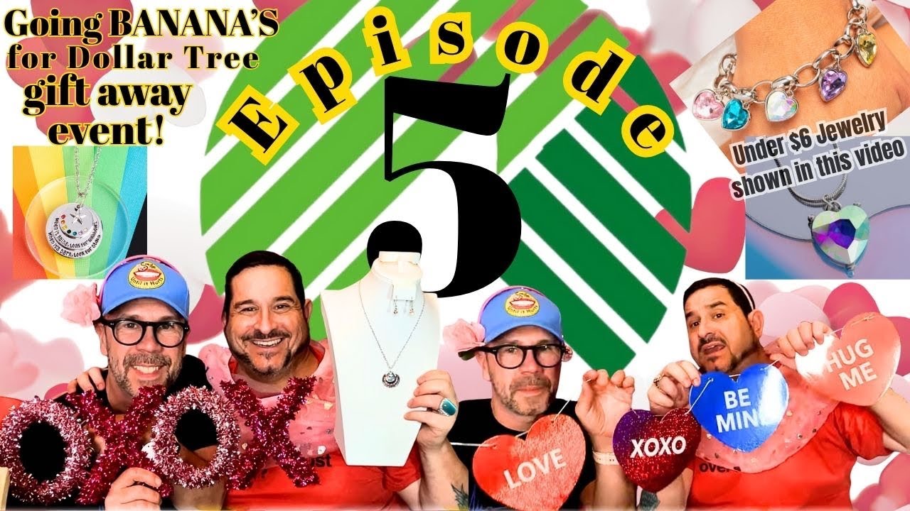 Video 5 Marathon Gift Away Event, We are GOING BANANAS for Dollar Tree's PINK Valentine's Goodies!