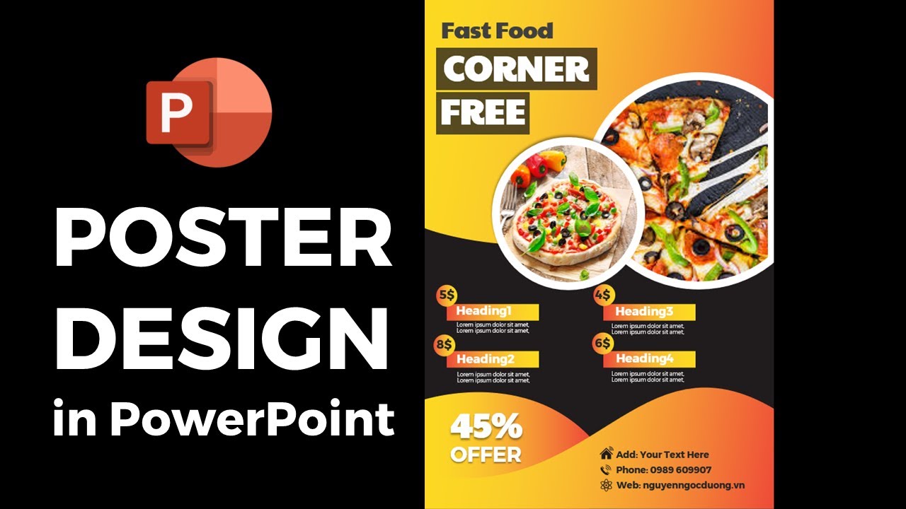 Hướng dẫn thiết kế Poster Quảng c&aacute;o bằng PowerPoint 🔥 Qu&aacute; đơn giản // Nguyễn Ngọc Dương