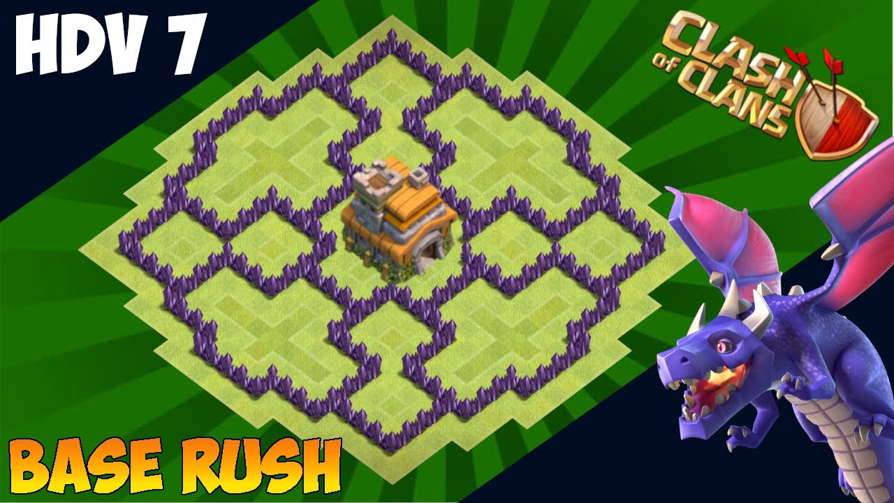 HDV 7 rush ANTI 2 ETOILES avec LIEN | MONTEZ EN TROPHEES | Clash of Clans