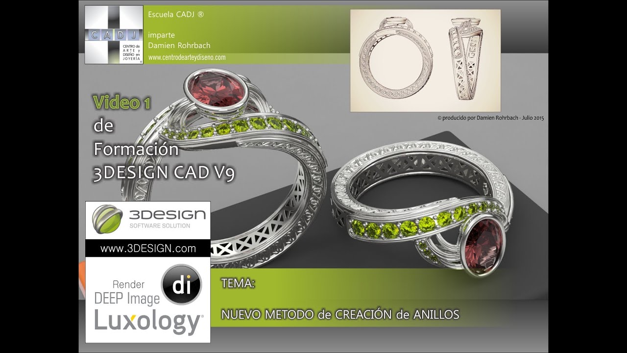 Joyas 3D Escuela de joyería CADJ ® Video 1 Formación 3DESIGN CAD V9