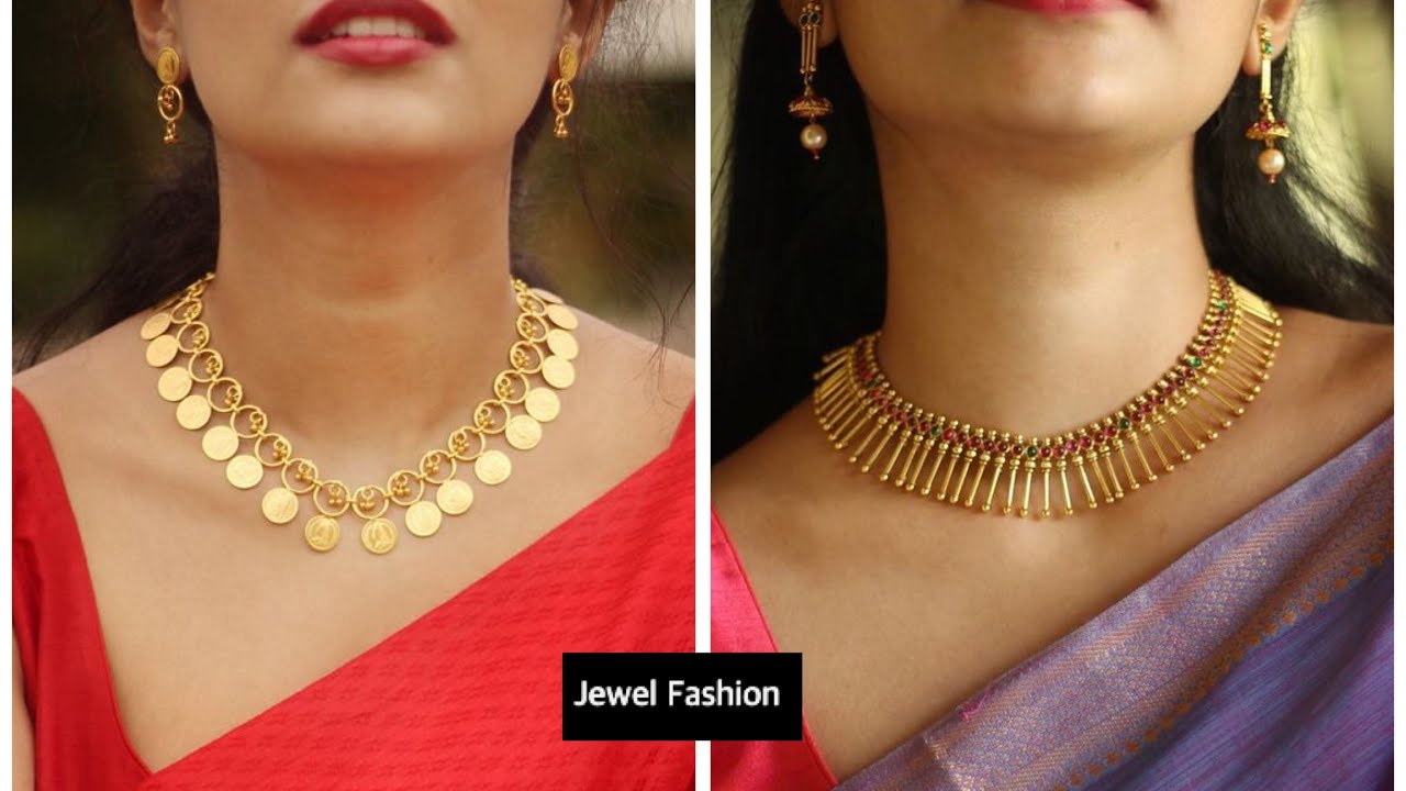 Simple Gold Necklace Designs// Necklace in Latest Collection #jewellery #jewelfashion #goldnecklace