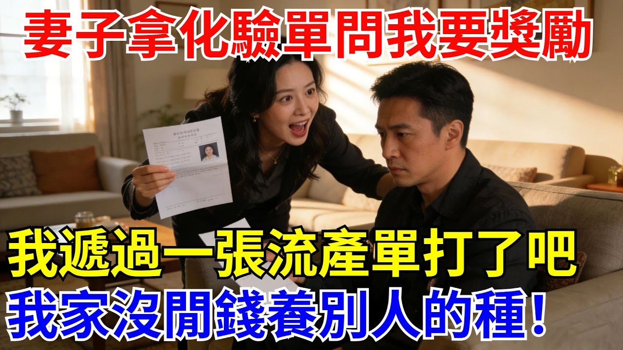 妻子拿著化驗單興沖沖問我要獎勵，我遞過壹張流産單：打了吧，我家沒閑錢養別人的種！【酒館情事會】#男頻小說#都市#故事#小說#爽文