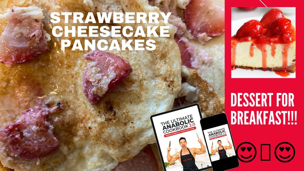 Greg Doucette's Strawberry CHEESECAKE PROTEIN Pancakes || High Protein Bodybuilding Meal Plan Recipe