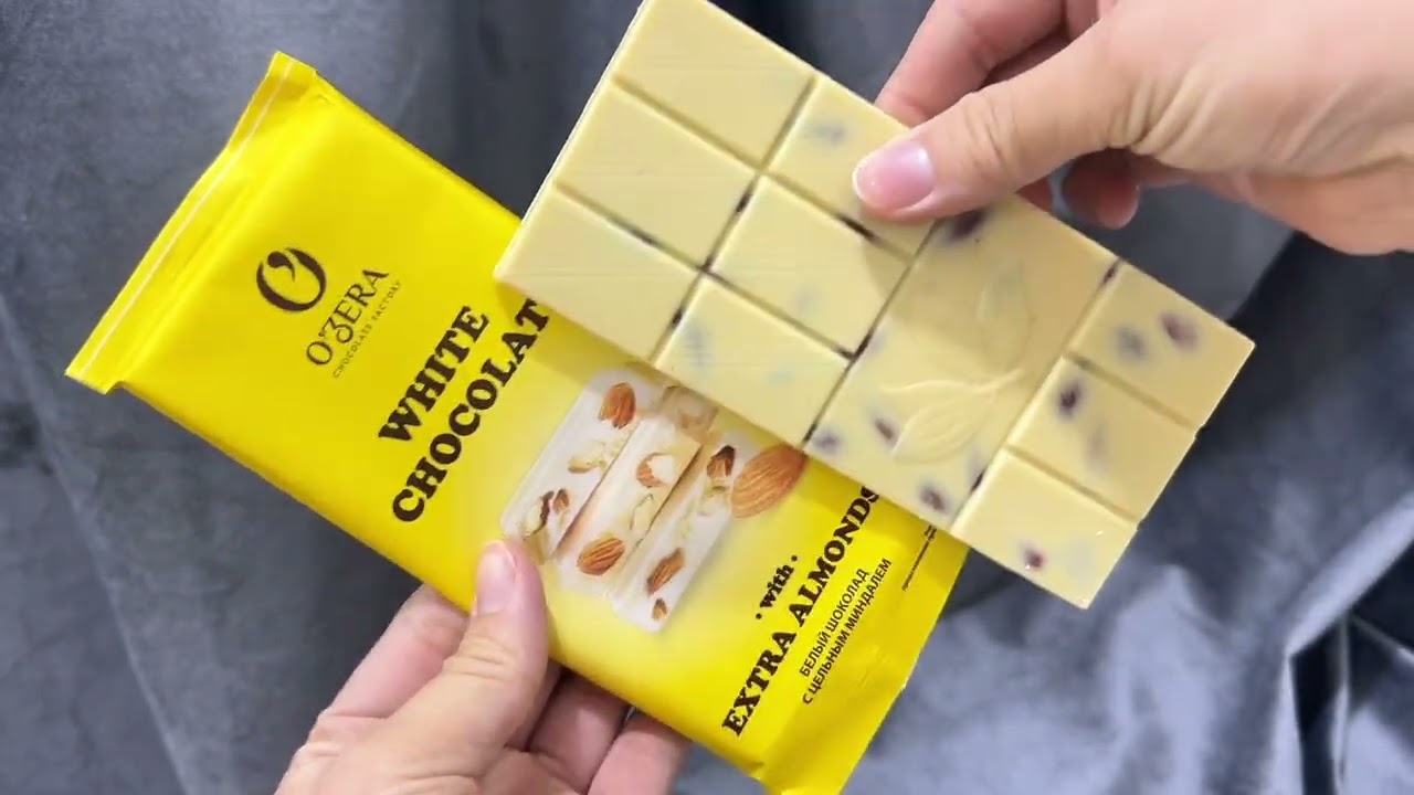 ASMR White Chocolate Unboxing 🍫 O’ZERA Extra Almonds | Чистые звуки, шуршание