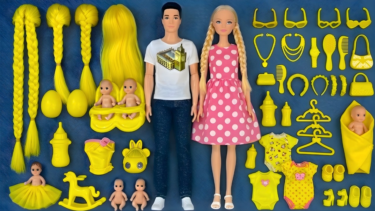 4 Minutes Satisfying with Unboxing Barbie Doll Family Playset，Cute Pinkfong Ambulance Car Toys ASMR