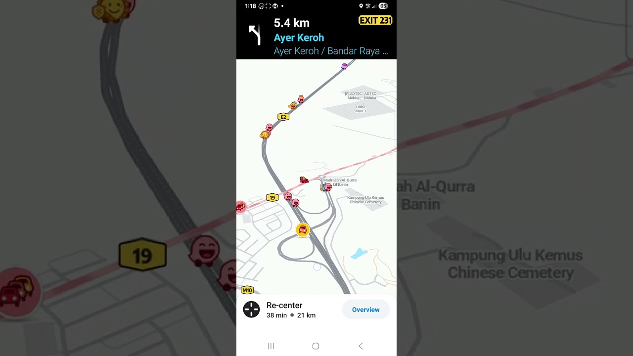 Waze pass by ayer keroh 