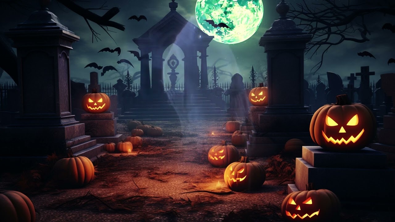 Halloween Spooky Ambience 🎃 Abandoned Haunted Witch Cemetery, Spooky Sounds, Scary DnD Music