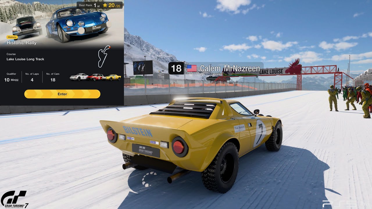 Gran Turismo 7 Power Pack: Historic Rally, Lake Louise Long Track 4Laps - (2 Chili's) Lancia Stratos