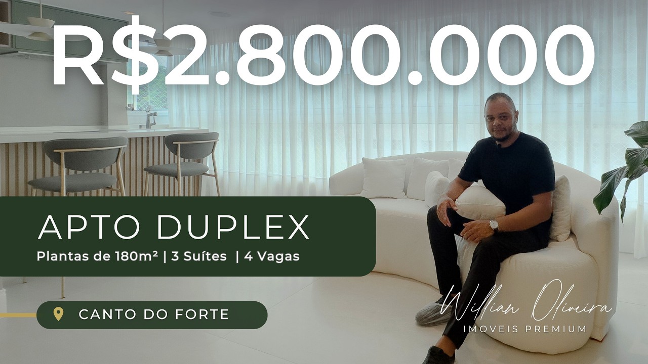 APARTAMENTO DUPLEX NO CANTO DO FORTE EM PRAIA GRANDE | 3 SUÍTES |  4 VAGAS PRÓXIMO AO MAR