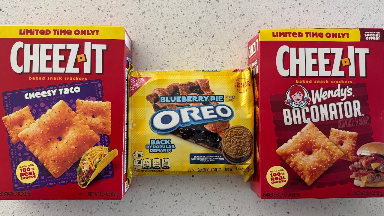 Oreo blueberry pie, Cheez-It Wendy’s, baconator, Cheez it crispy taco