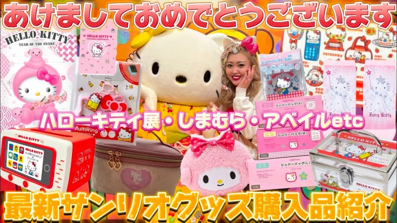 【新年あけましておめでとうございます】最新サンリオグッズ爆買い購入品紹介🎀🌈ハローキティ展🍎アベイル💖しまむら🥞Can Doなどの最新サンリオグッズをまとめてご紹介致します🩰🫧