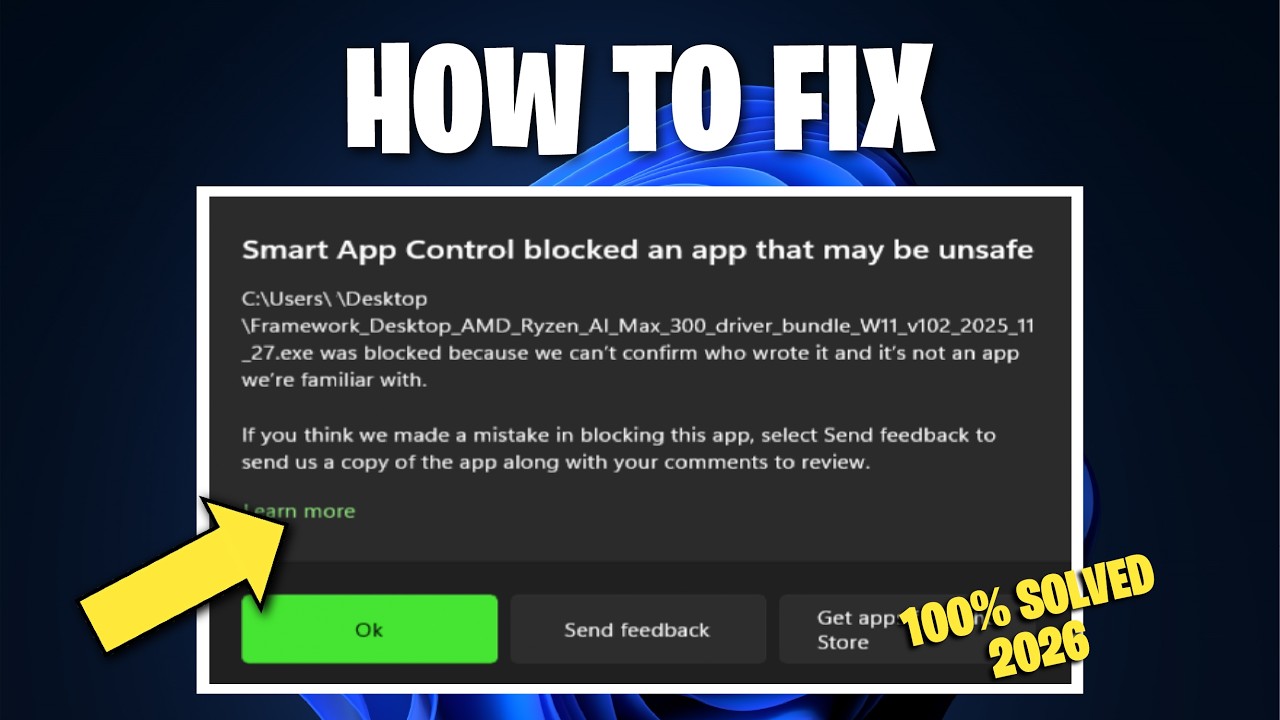 How To Fix Smart App Control Blocked An App That May be unsafe on Windows 11 ( 101% FIX in 1 Min )