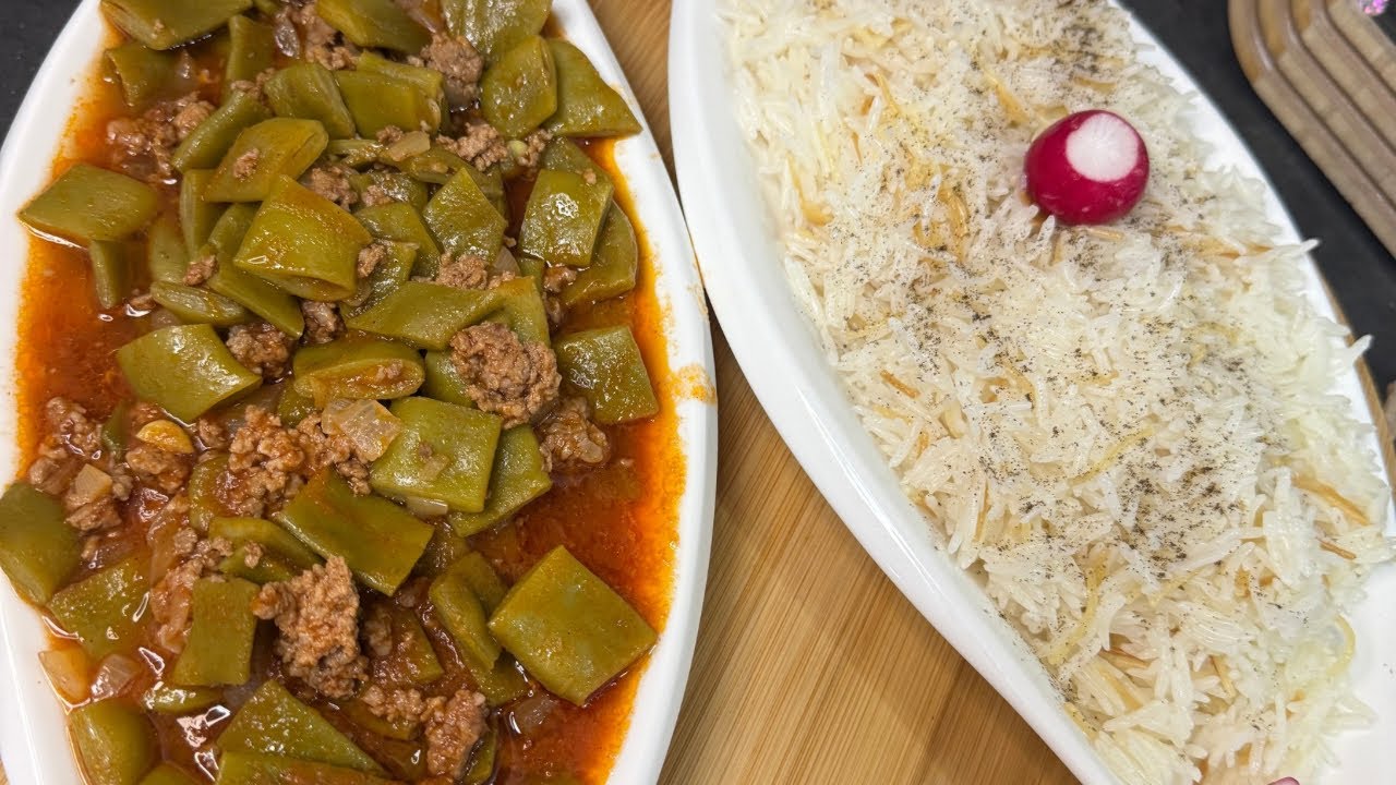 فاصوليا خضراء لذيذة على الطريقة البيتية 💚