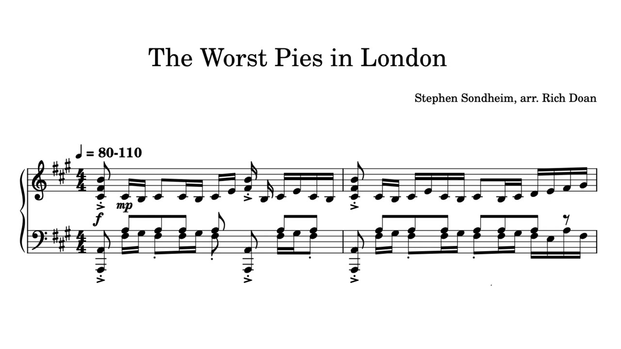 Sondheim - The Worst Pies in London (piano arr.)