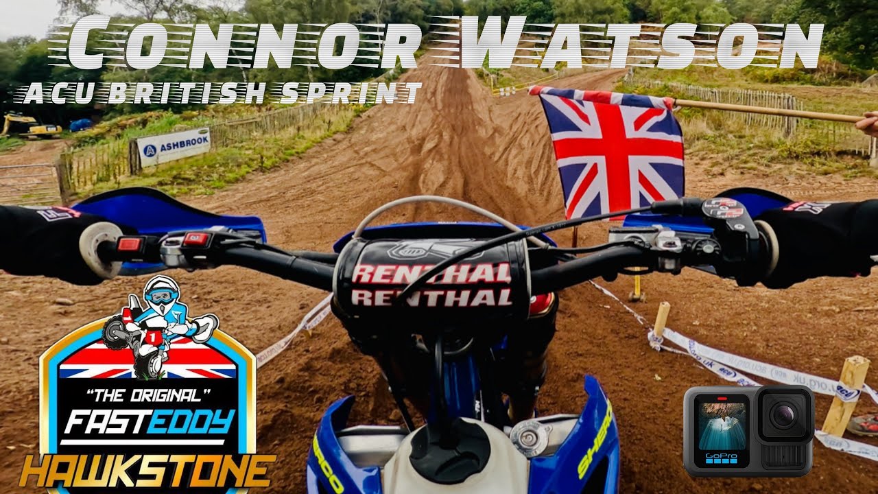 Hawkstone Park ACU British Sprint Fast Eddy 15 Year Old Expert Connor Watson Sherco SE Factory 125 🏁